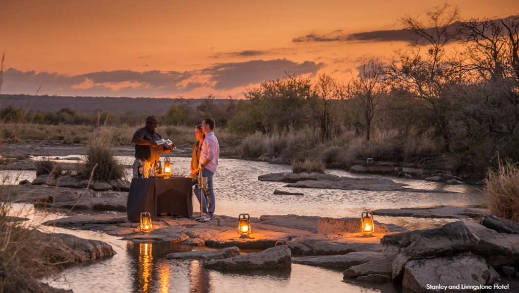 Stanley and Livingstone drinks at sunset